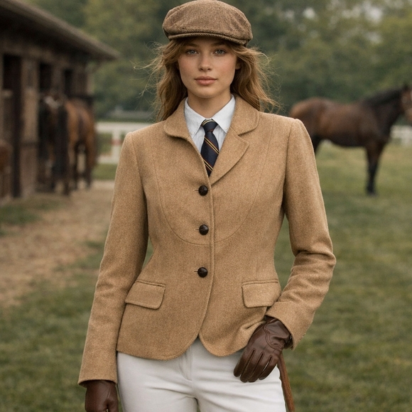 J. Crew Jackets & Blazers - J. Crew Y2K Classic Wool Tan Equestrian Preppy Academia Women's Blazer Size 8